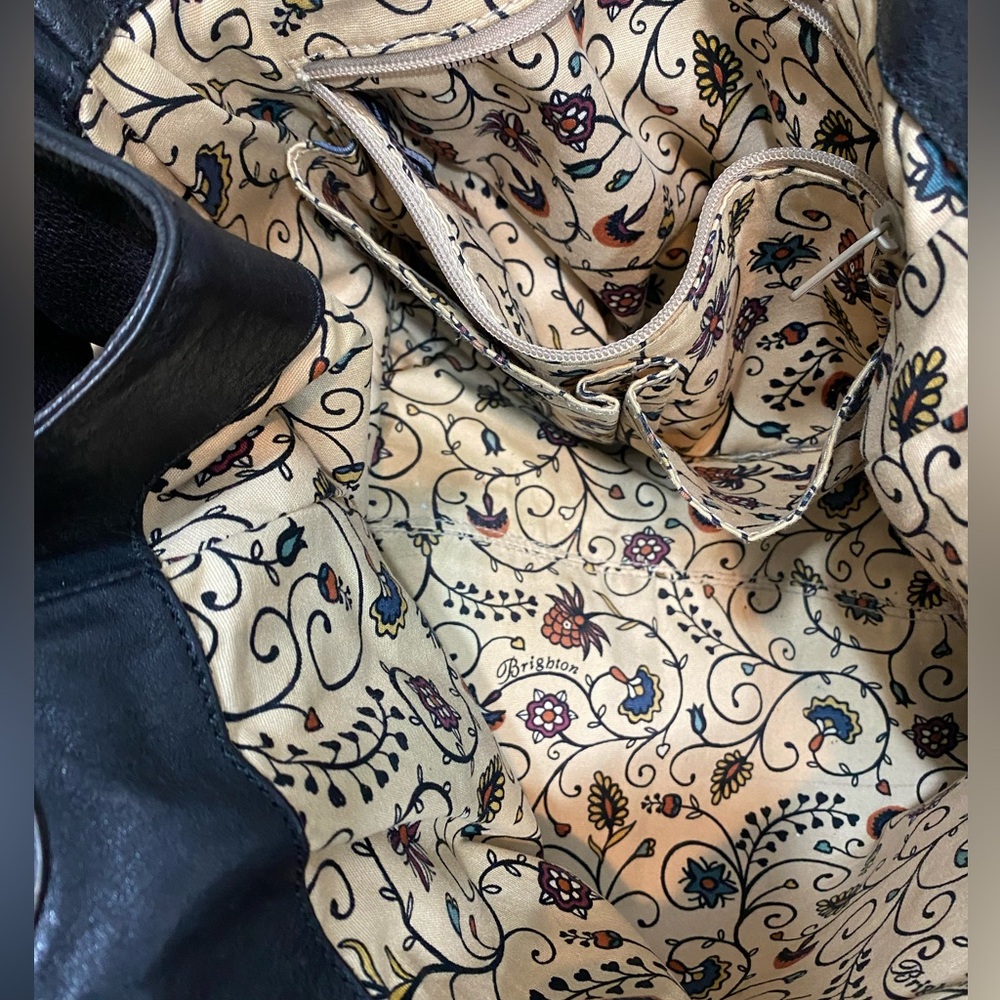 Brighton black leather bag used condition Clean in and out. Side pockets. - Picture 13 of 13